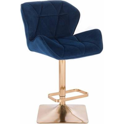 LuxuryForm Design Milano Velur na zlatej hranatej podstave modrá