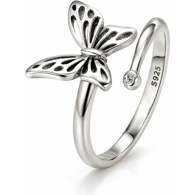 Elanis Jewel stříbrný prsten Motýlek se zirkonem EJ00748