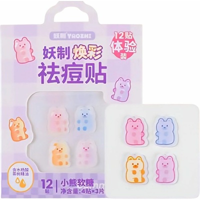 YAOZHI Náplasti na akné Cute Radiance Acne Pimple Patch - Gummy Bear 12 náplastí