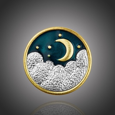 Éternelle Malovaná brož Noční obloha B2123/AL Zlatá