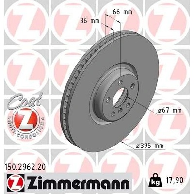 Brzdový kotúč ZIMMERMANN 150.2962.20 (150296220)