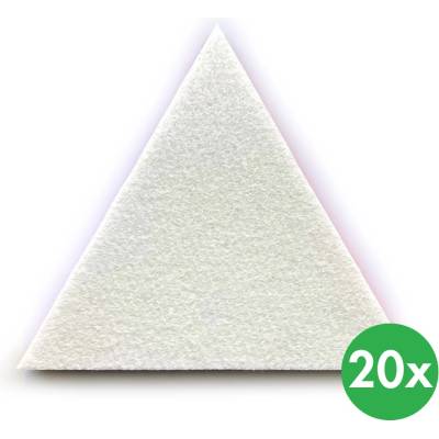 B2B Partner Akustický panel, samolepící, trojúhelník, 20x20x20 cm, 20 ks, bílá