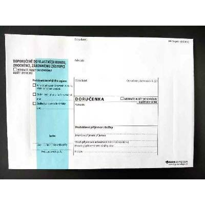 KRPA Envelope Doručenka - B6, modrý pruh, s poučením