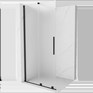 Mexen Velar плъзгаща се душ преграда Walk-in 90 x 200 см, матова 8 мм, черна - 871-090-000-33-70 (871-090-000-33-70)