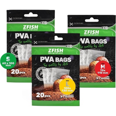 Zfish PVA Vrecká PVA Bags 20 ks S 100 x 60 mm
