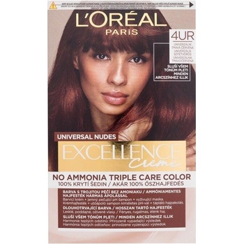 L'Oréal Paris Excellence Creme Triple Protection Farba na vlasy Všetky typy vlasov Farbené vlasy 4ur universal dark red 48 ml