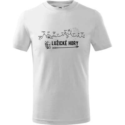Profil Lužické hory tričko dětské bavlněné bílá