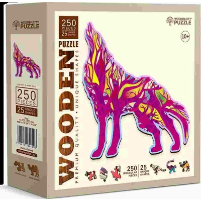 Wooden Dřevěný vlk Vyjící City 250 dílků