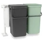 Brabantia Кош за смет за разделно събиране Brabantia Sort& Go 2x16L, Dark Grey & Jade Green (1005518) - potrebno