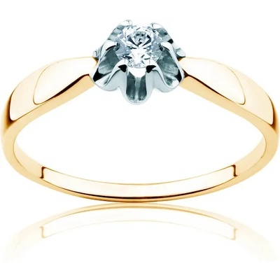 SAVICKI Годежен пръстен Solitaire: два цвята злато. диамант