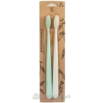NFco. BIO zubná kefka mätová + biela mäkká 2 ks