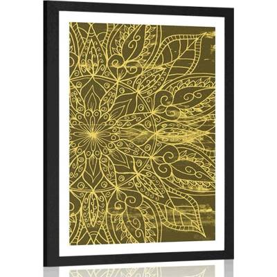 Plakát s paspartou textura Mandaly - 30x45 silver