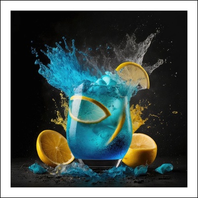 Blue Lagoon Tropical Cocktail 1 deska 70x70