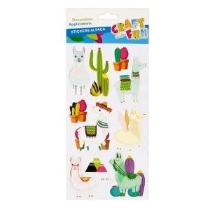 Craft with fun Alpaca llama stickers 3d 10pcs