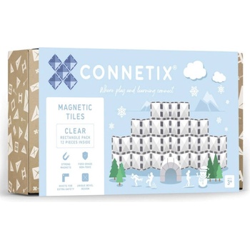 Connetix Tiles Obdĺžniky Clear Rectangle Pack 12 ks