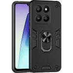  Удароустойчив гръб Ring Holder Kickstand за Honor 400 Smart 5G / X7d 4G, Черен