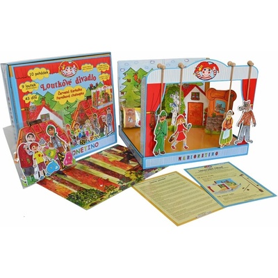 Marionetino Bábkové divadlo Červená Čiapočka a Janko a Marienka kompletný set 9 bábok