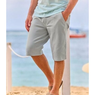 Atlas For Men Svetlosivé chino bermudy Sivá
