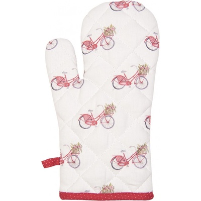 Clayre & Eef Kuchynská bavlnená rukavica Red Bicycle 16 x 30 cm