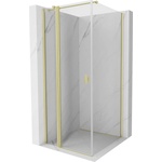 Mexen Mist T шарнирна душ кабина 95 x 95 см, прозрачна, четкано злато - 8A4T-095-095-55-00 (8A4T-095-095-55-00)