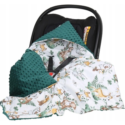 Babymam Zavinovačka do autosedačky zelená minky s kapucí