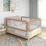 vidaXL Ограничител за бебешко легло, таупе, 140x25 см, плат (10219)
