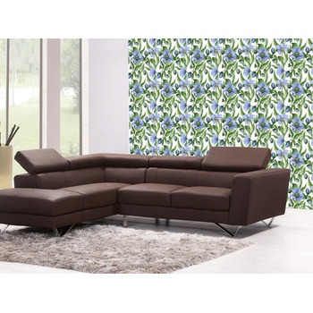 DIMEX ART s. r. o Луксозна флизелинова тапета сини цветя с листа