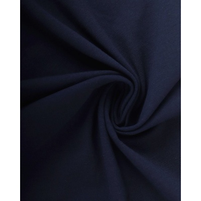 Bavlněný úplet s elastanem, 1 metr, 185gr/m2, tmavě modrý