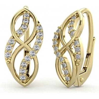 Couple, Elegantní náušnice Anik, žluté zlato se zirkony, 585-66-3-0271.0Z00.0.00.001.08