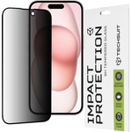 Techsuit Протектор за iPhone 15 / iPhone 16 - 111D Privacy Full Glue - Черен