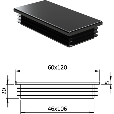 Krytka plastová 60 x 120 mm