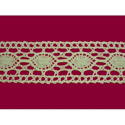 Bavlněná paličkovaná krajka 2059V/50mm ecru/5m
