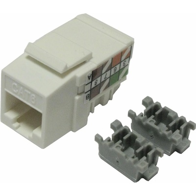 XtendLan Keystone jack RJ45, narážecí, CAT 6, UTP, bílý, 90 st., narážení shora KESW6NNIZX