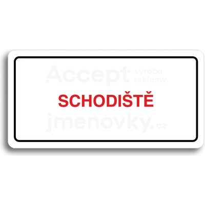 ACCEPT Piktogram SCHODIŠTĚ - bílá tabulka - barevný tisk