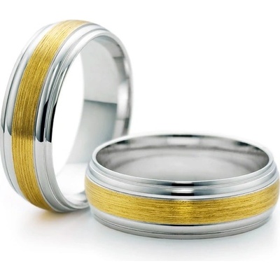 Savicki Snubní prsteny dvoubarevné zlato půlkulaté SAVOBR135