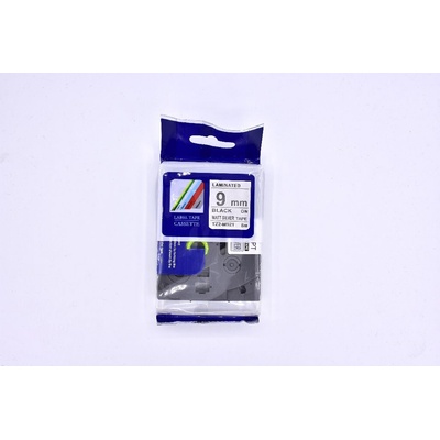 Label Brother TZ-M921 - kompatibilná páska - 9mm, podklad: matná strieborná/písmo: čierne - laminovaná