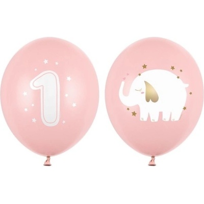 PartyDeco BALÓNKY latexové roční pastelově bledě růžové 30 cm