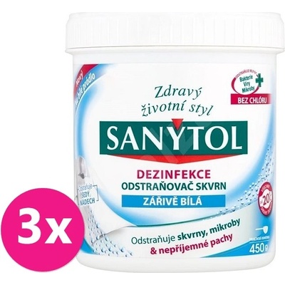 Sanytol dezinfekce odstraňovač skvrn zářivě bílá 450 g