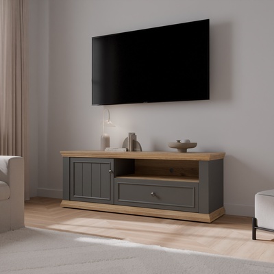Forte Tv шкаф thirteen, 149.50 см, дъб Маувела/сиво (pntt121l-q243)