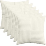 vidaXL Калъфка за възглавница 6 pcs ALMELO Кремаво 50 x 50 cm кордурой (914900)