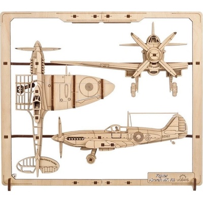 UGEARS 3D puzzle Fighter Aircraft 2,5D 47 ks