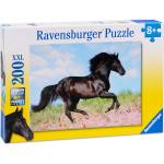 Ravensburger Пъзел Ravensburger от 200 XXL части - Черен кон (12803) - ozone