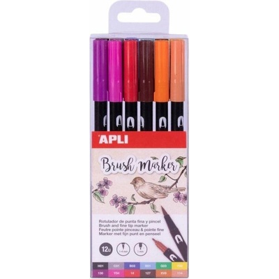 Apli Brush Duo sada fixů 12 ks