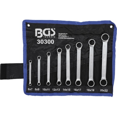 BGS technic Sada oboustranných očkových klíčů velmi ploché 6 - 22 mm 8dílná BGS 30300