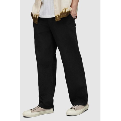AllSaints Панталон с лен AllSaints HANBURY TROUSERS в черно със стандартна кройка MF080Y (MF080Y)