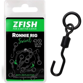 Zfish Obratlík Ronnie Rig Swivel Matt 10 ks Veľkosť 12