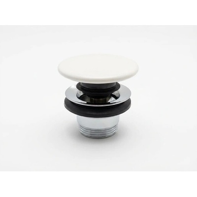 Villeroy&Boch umývadlový odtokový ventil 5/4" Push-Open chróm s keramickou krytkou biela 8L033401