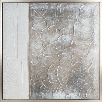 Dekoračný obraz na plátne s motívom abstraktného reliéfu 80x80cm - biely