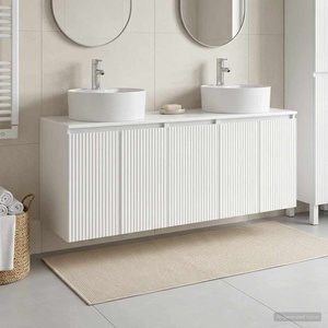 vidaXL Комплект шкафове за баня 3 бр. Бял гланц 161, 5 x 44, 5 x 82 см (3405671)