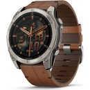 Garmin Fenix 8 AMOLED 51mm Sapphire Titanium Black/Chestnut Leather Strap 010-02905-40